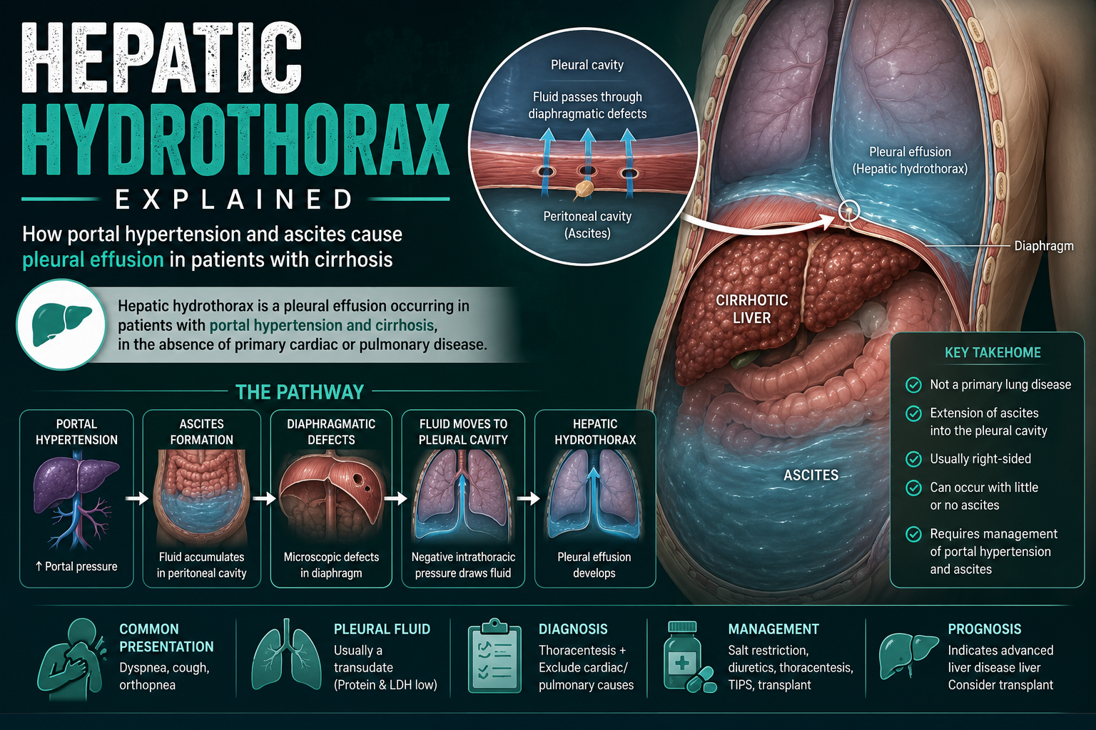 Hepatic Hydrothorax Explained: Pathophysiology, Diagnosis, Treatment & TIPS