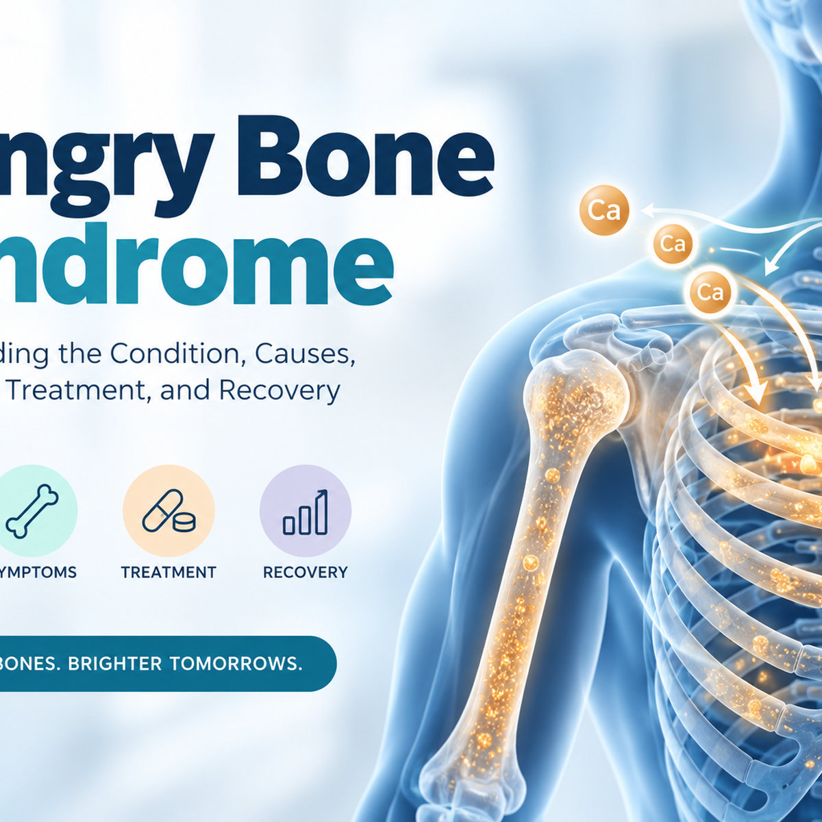 Hungry bone syndrome after parathyroidectomy showing rapid skeletal calcium uptake and postoperative hypocalcemia.