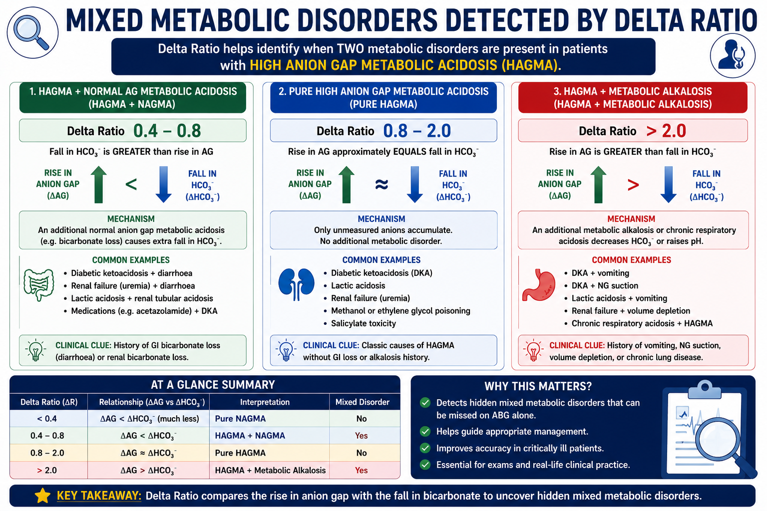 Delta ratio detecting mixed metabolic disorders in DKA diarrhoea and vomiting