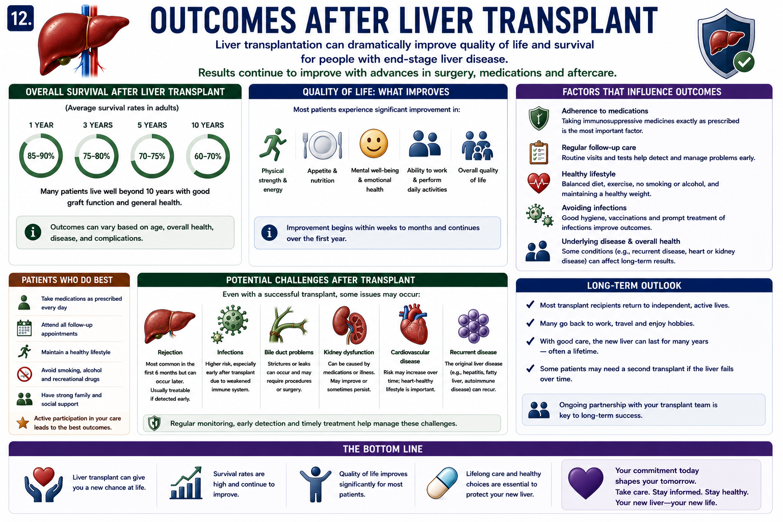 Outcomes after liver transplant including long-term survival return to work return to education and improved quality of life