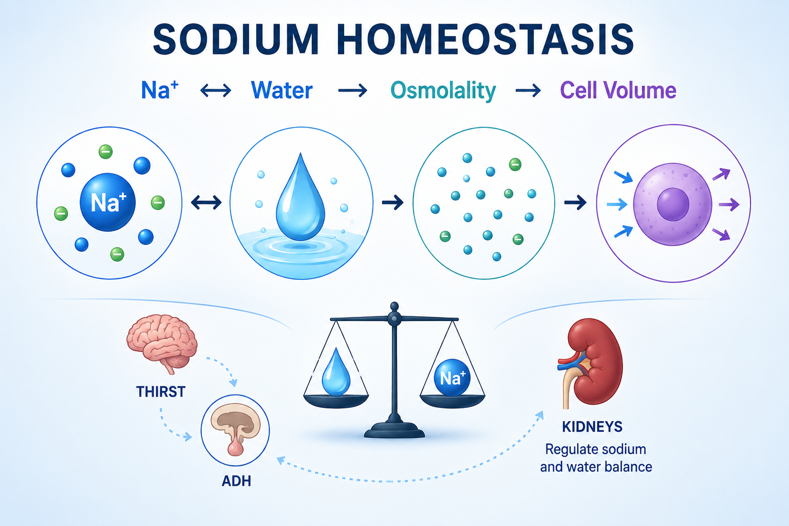 Sodium Homeostasis Explained: How the Body Controls Sodium, Water and Osmolality