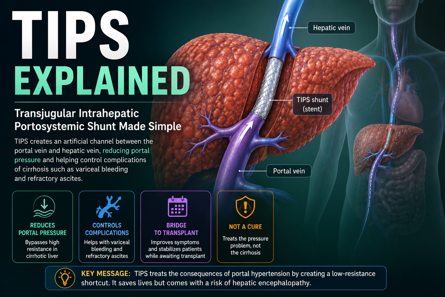 TIPS Explained: Transjugular Intrahepatic Portosystemic Shunt Made Simple